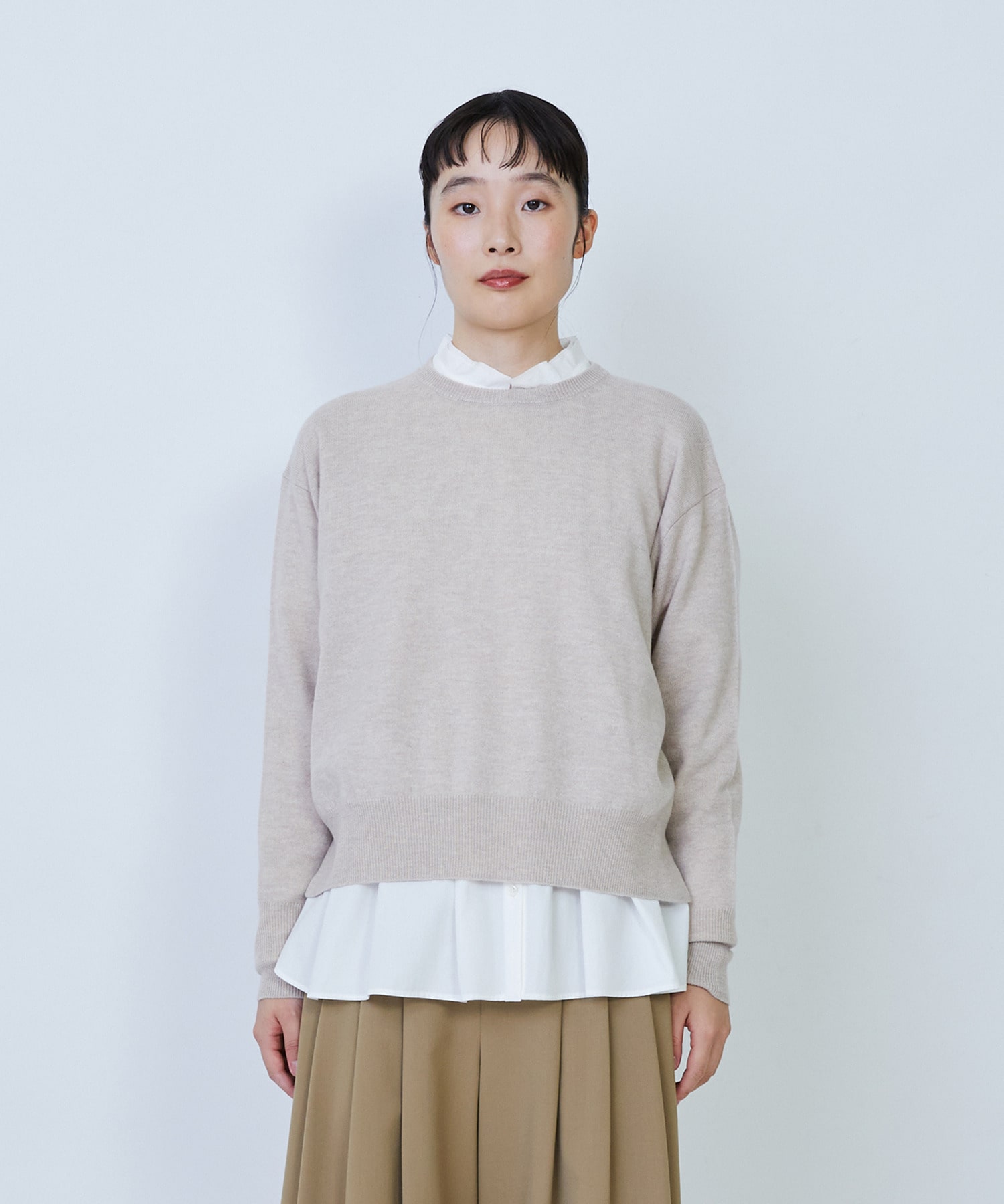 【LOISIR】ウール天竺ストール付きプルオーバー 詳細画像 ネイビー 18