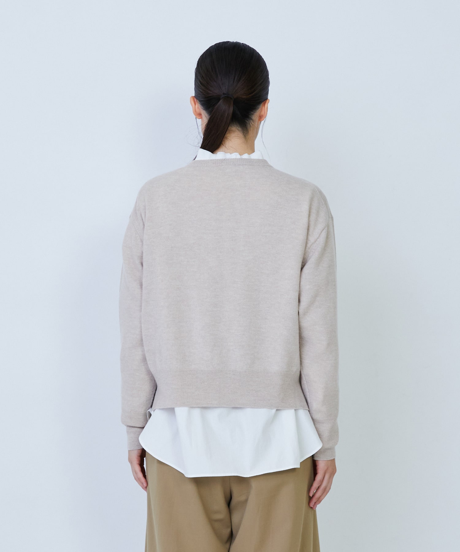 【LOISIR】ウール天竺ストール付きプルオーバー 詳細画像 ネイビー 20