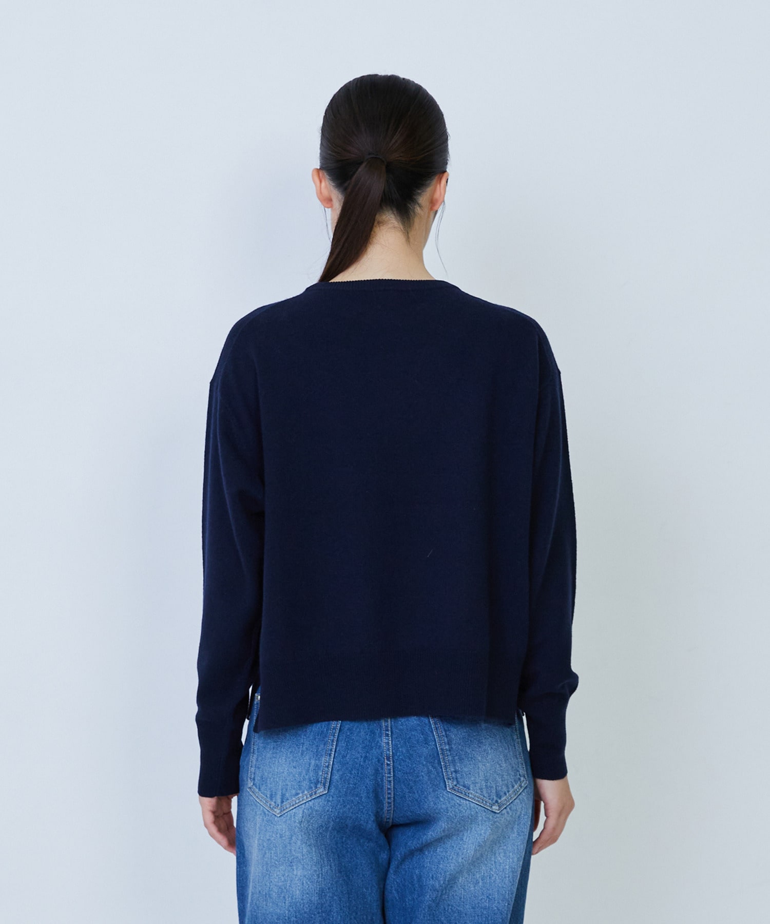 【LOISIR】ウール天竺ストール付きプルオーバー 詳細画像 ネイビー 29