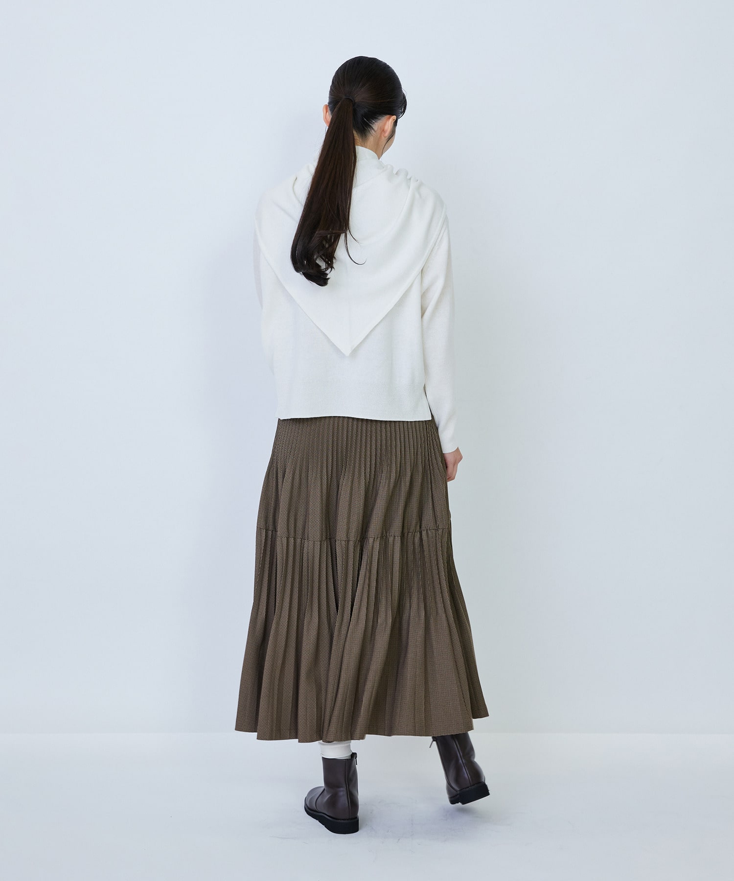 【LOISIR】ウール天竺ストール付きプルオーバー 詳細画像 ネイビー 3