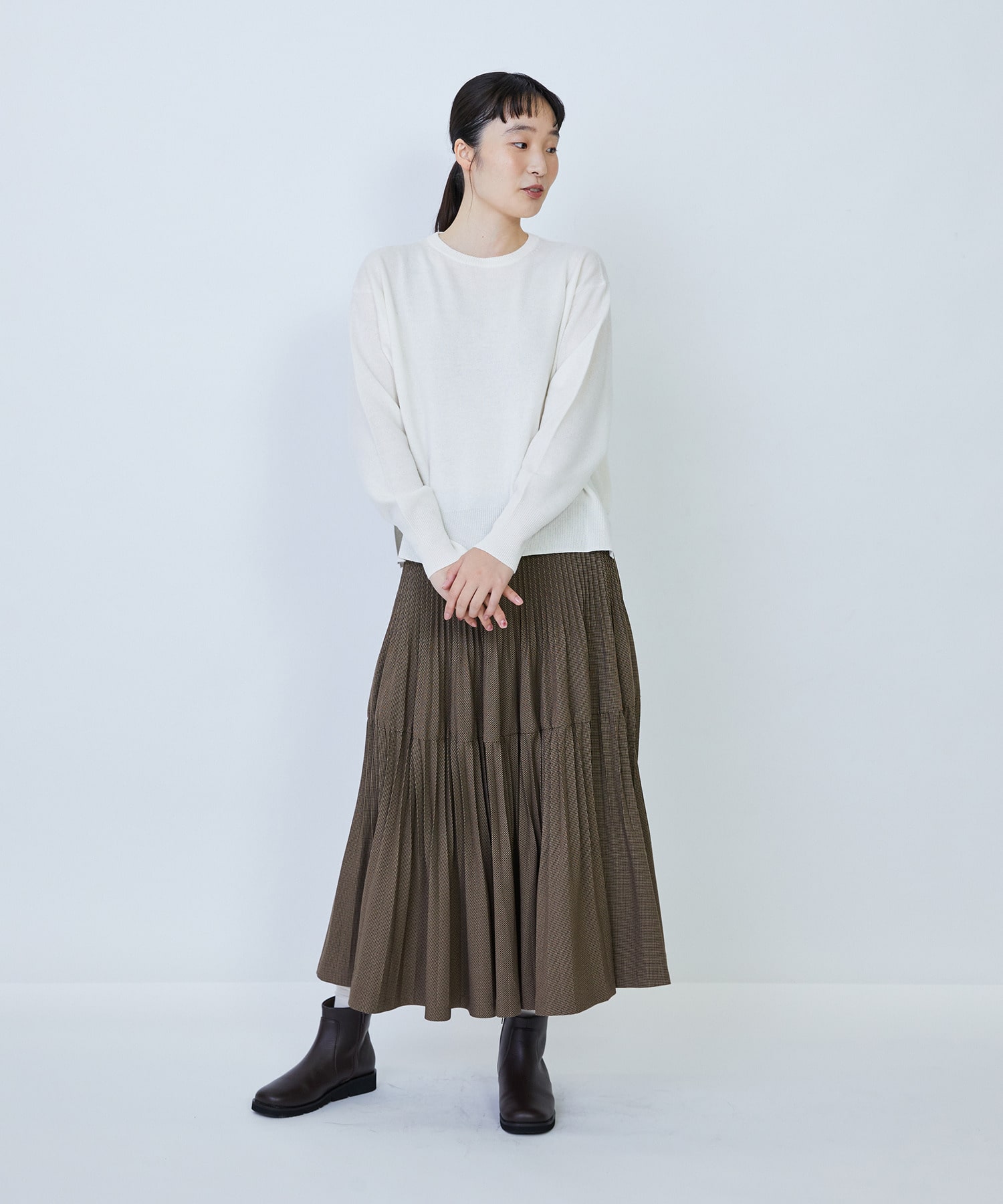 【LOISIR】ウール天竺ストール付きプルオーバー 詳細画像 ネイビー 6