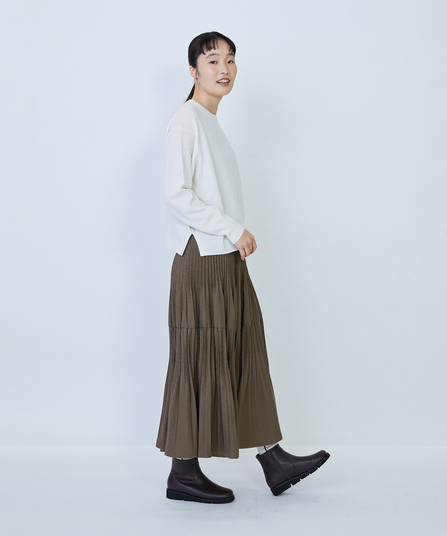 【LOISIR】ウール天竺ストール付きプルオーバー 詳細画像 ネイビー 7