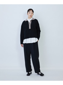 【LOISIR】ウール天竺ポロニット 詳細画像 オフホワイト 1