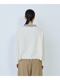 【LOISIR】ウール天竺ポロニット 詳細画像 オフホワイト 14
