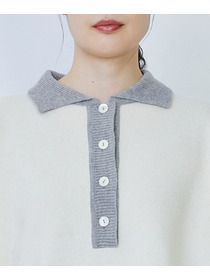 【LOISIR】ウール天竺ポロニット 詳細画像 オフホワイト 15