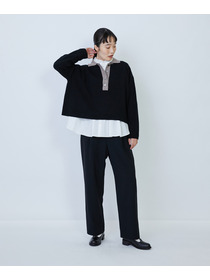 【LOISIR】ウール天竺ポロニット 詳細画像 オフホワイト 2