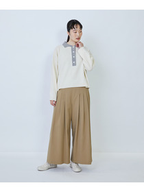 【LOISIR】ウール天竺ポロニット 詳細画像 オフホワイト 9