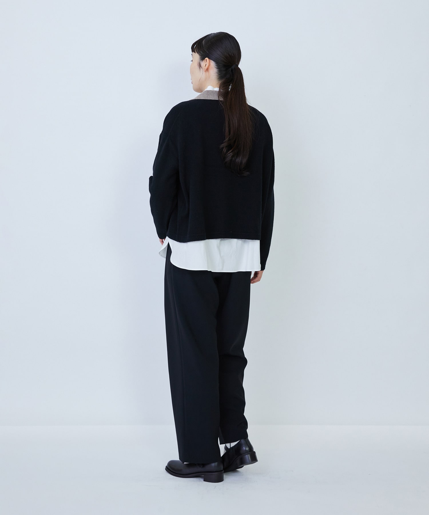 【LOISIR】ウール天竺ポロニット 詳細画像 オフホワイト 4