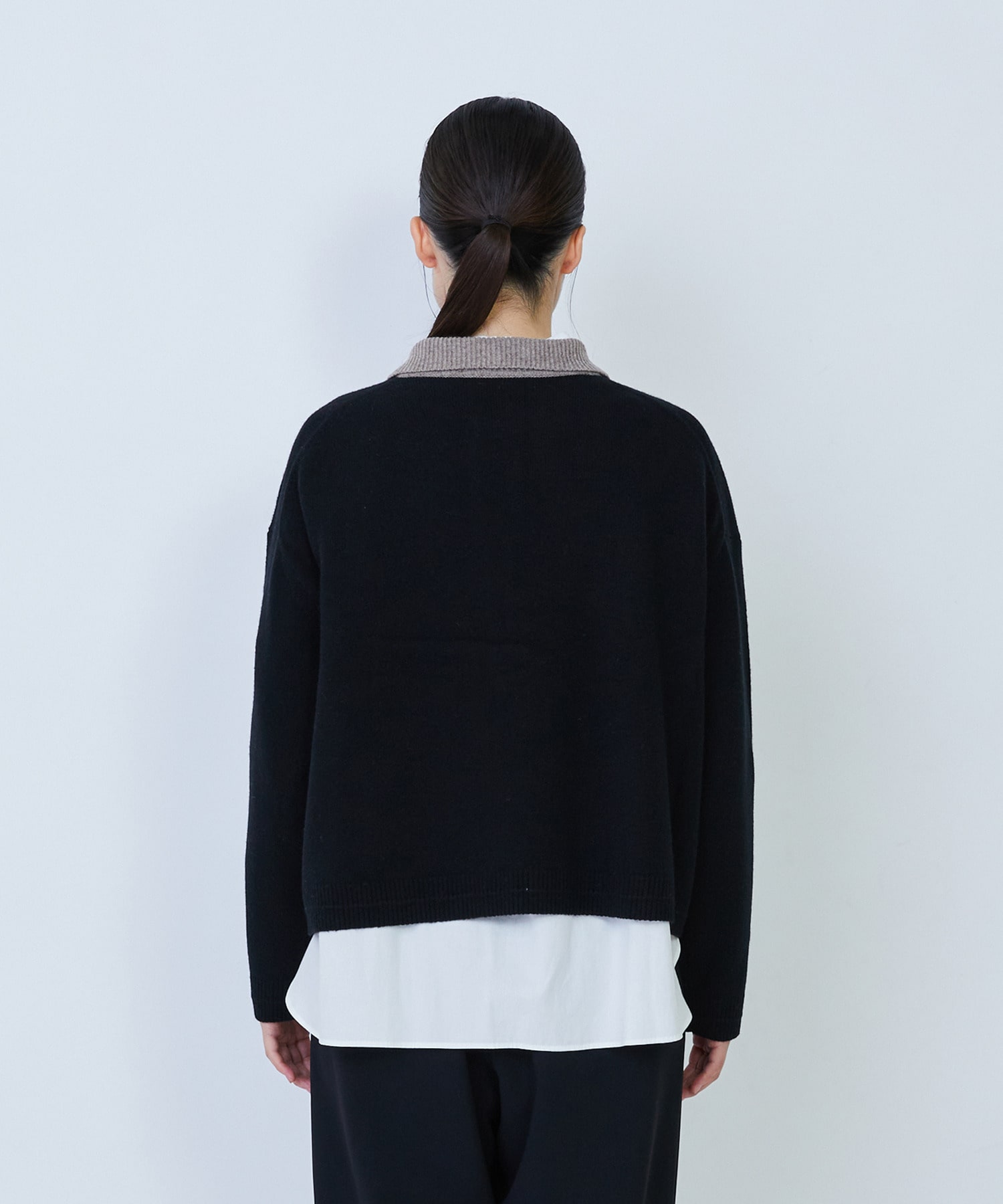 【LOISIR】ウール天竺ポロニット 詳細画像 オフホワイト 7