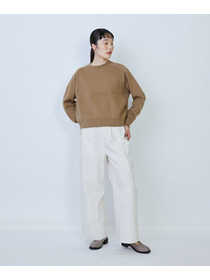 【LOISIR】コットン接結編みニットプルオーバー 詳細画像 ブラック 1