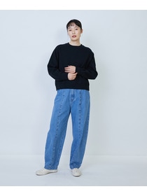 【LOISIR】コットン接結編みニットプルオーバー 詳細画像 ブラック 13