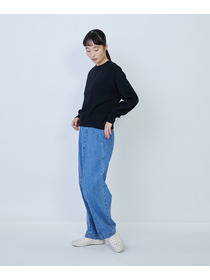 【LOISIR】コットン接結編みニットプルオーバー 詳細画像 ブラック 14