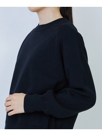 【LOISIR】コットン接結編みニットプルオーバー 詳細画像 ブラック 21