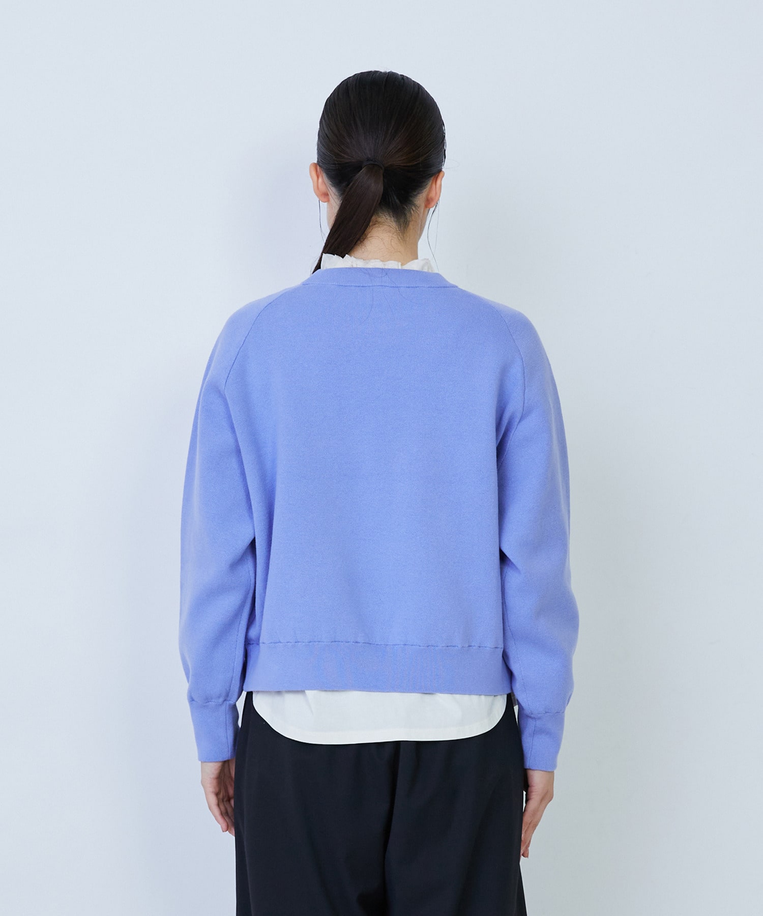 【LOISIR】コットン接結編みニットプルオーバー 詳細画像 ブラック 12