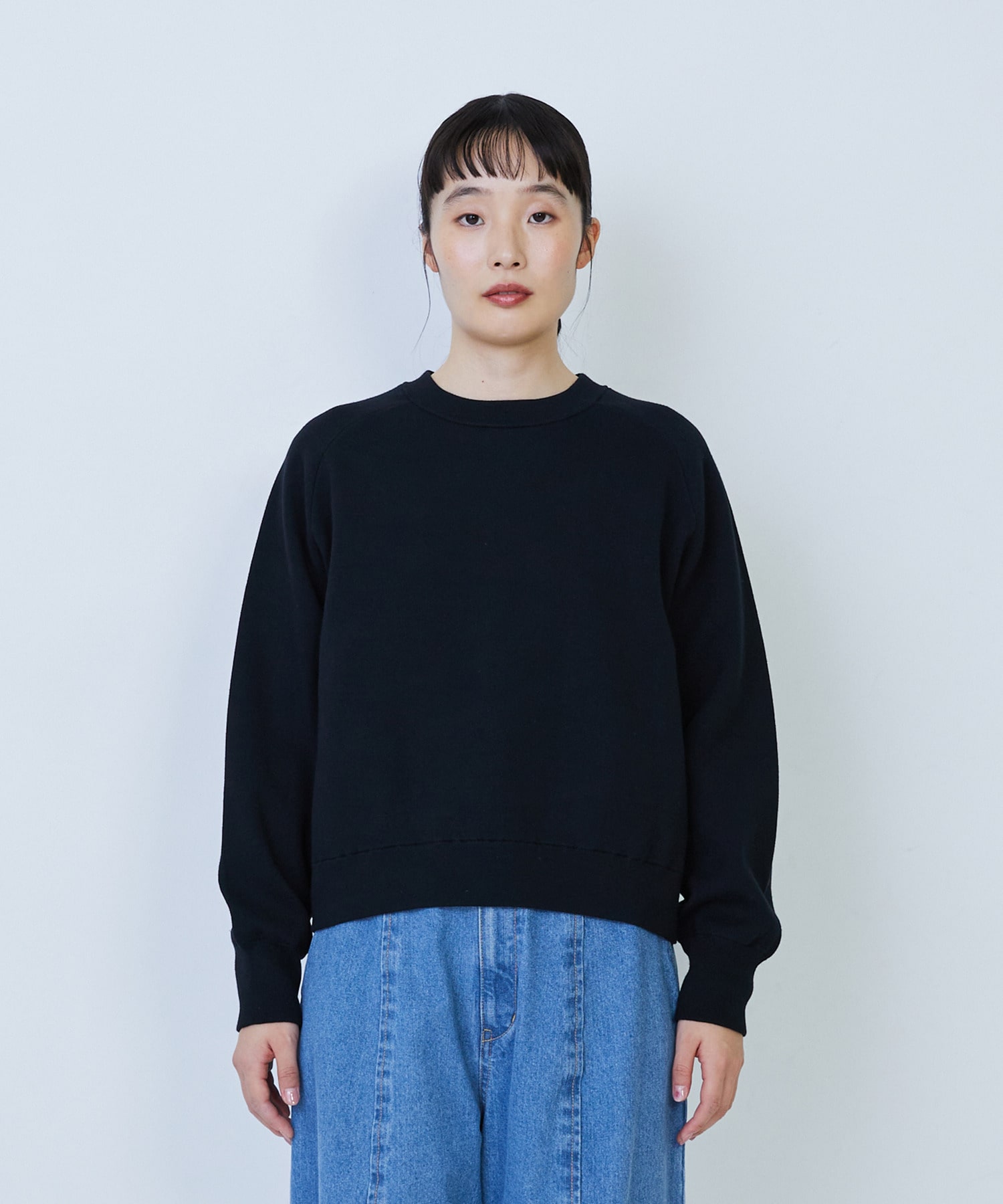 【LOISIR】コットン接結編みニットプルオーバー 詳細画像 ブラック 16