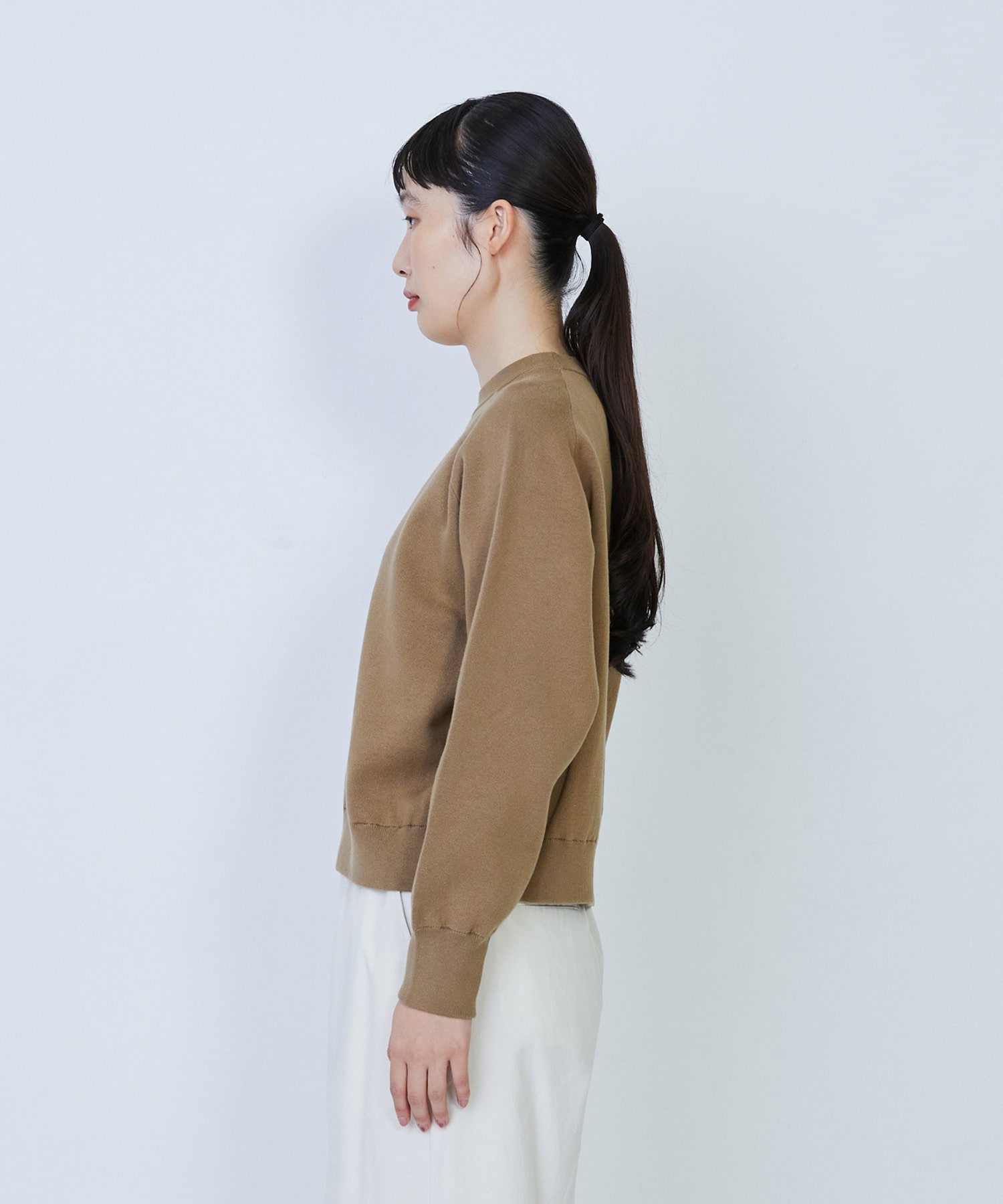 【LOISIR】コットン接結編みニットプルオーバー 詳細画像 ブラック 5