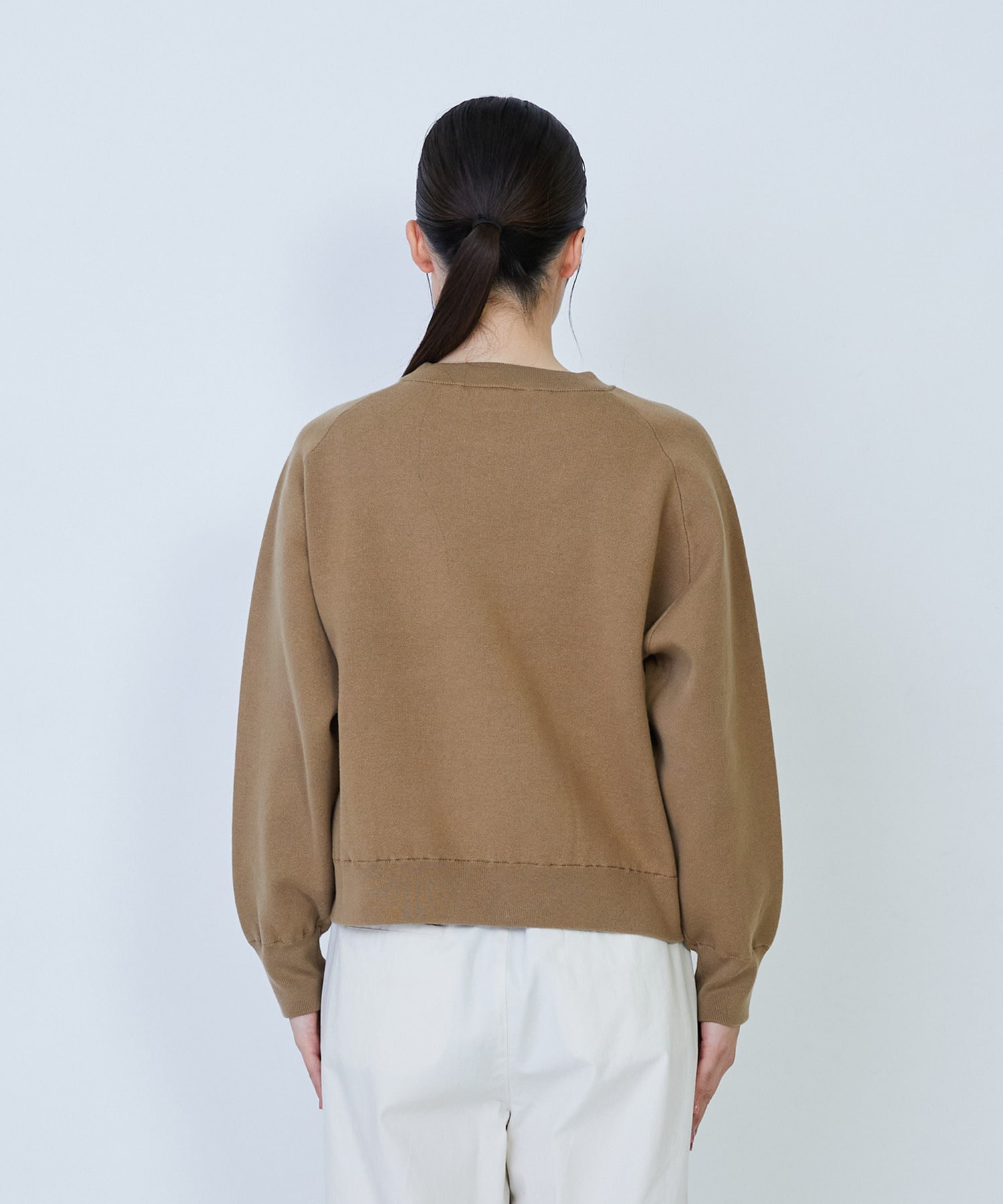 【LOISIR】コットン接結編みニットプルオーバー 詳細画像 ブラック 6