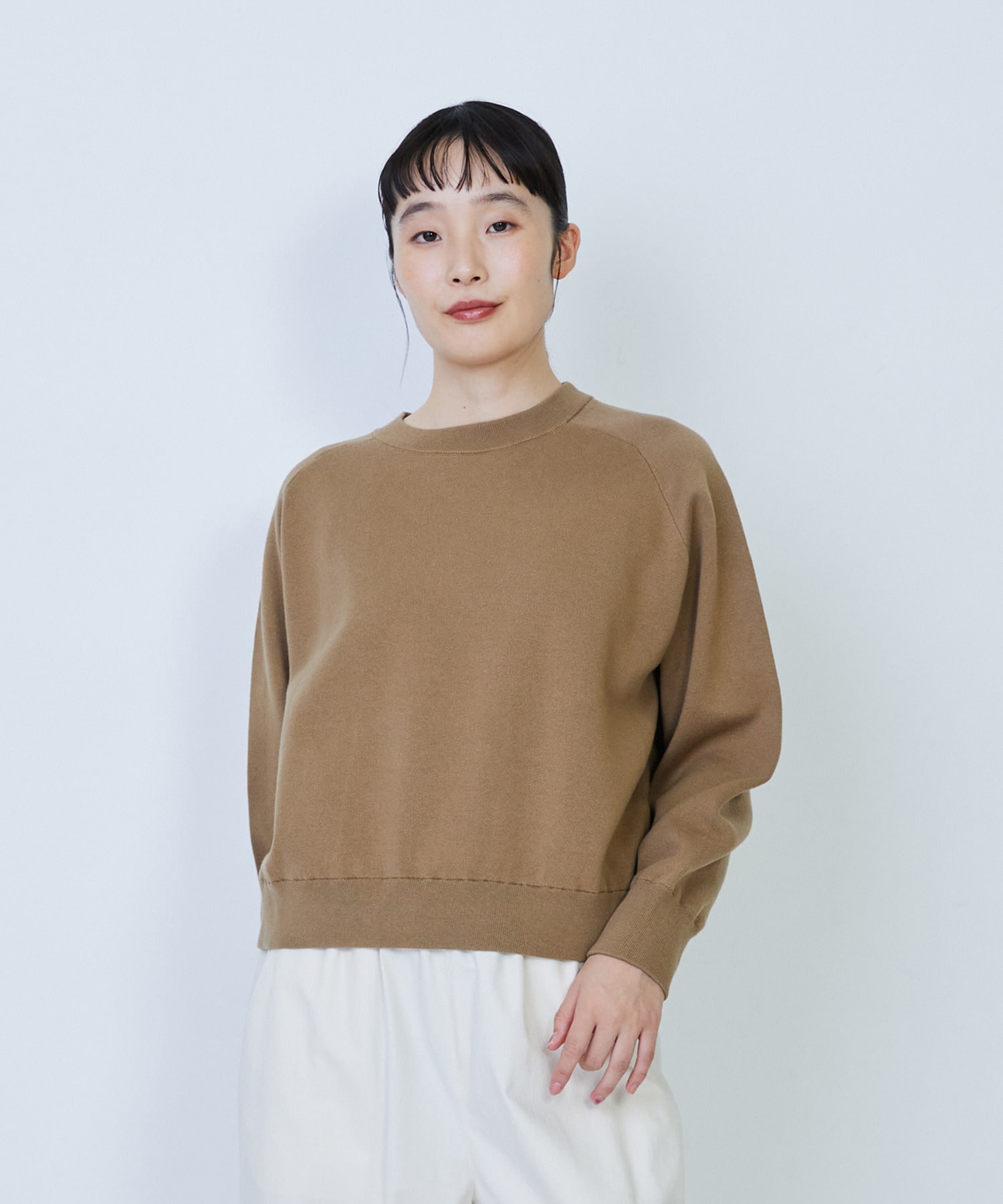 【LOISIR】コットン接結編みニットプルオーバー 詳細画像 モカ 1