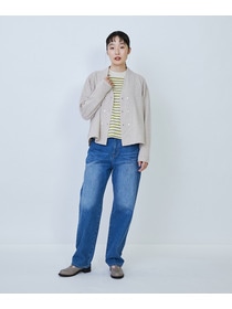 【LOISIR】綿麻天竺モックネックショートプルオーバー 詳細画像 ブラック 1