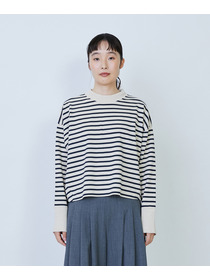 【LOISIR】綿麻天竺モックネックショートプルオーバー 詳細画像 ブラック 19