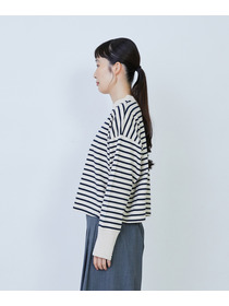 【LOISIR】綿麻天竺モックネックショートプルオーバー 詳細画像 ブラック 20