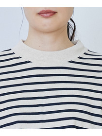 【LOISIR】綿麻天竺モックネックショートプルオーバー 詳細画像 ブラック 22