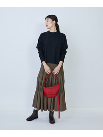 【LOISIR】綿麻天竺モックネックショートプルオーバー 詳細画像 ブラック 9