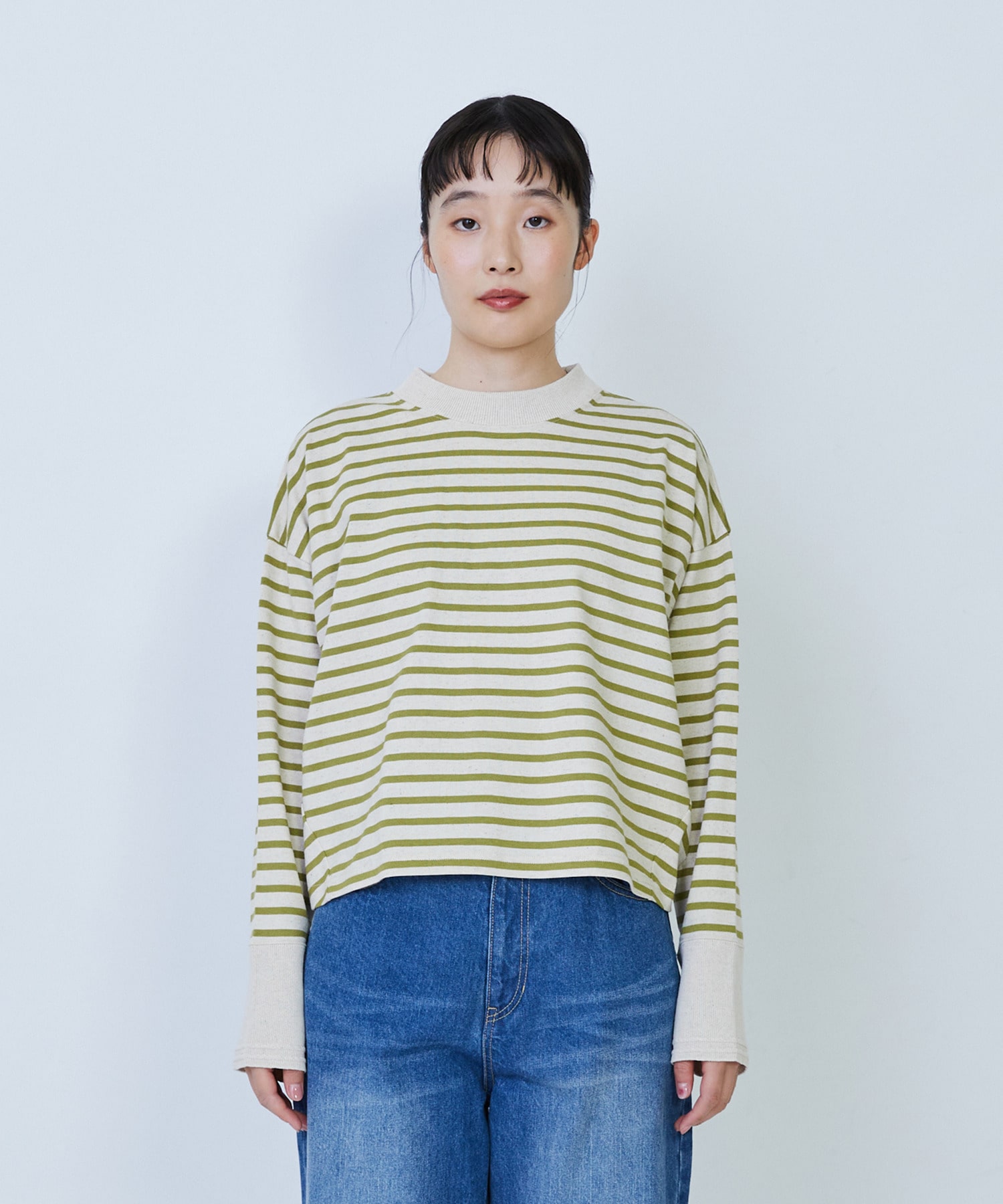 【LOISIR】綿麻天竺モックネックショートプルオーバー 詳細画像 ブラック 6