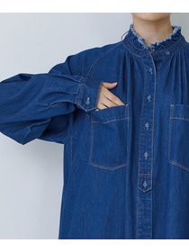 【congés payés】フリルカラーデニムワンピース 詳細画像 インディゴブルー 14