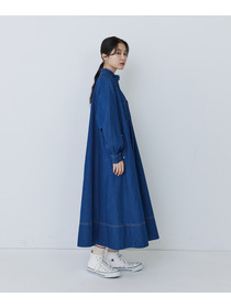 【congés payés】フリルカラーデニムワンピース 詳細画像 インディゴブルー 2