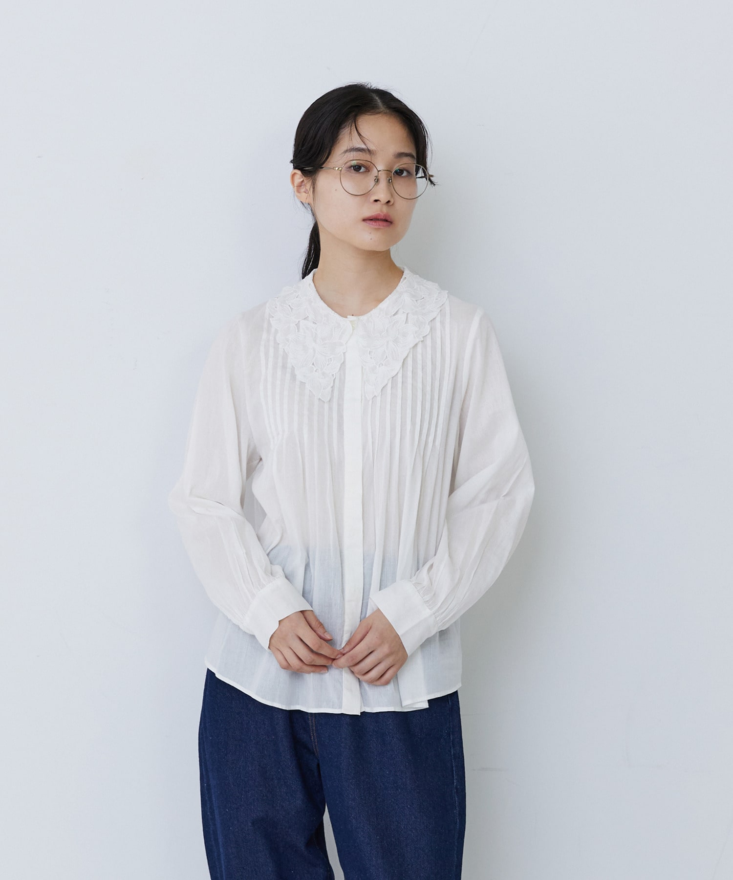 【congés payés】インドコットン刺繍襟ブラウス 詳細画像 ライム 20