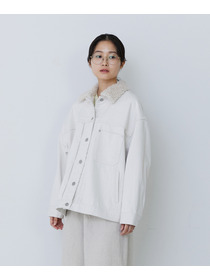 【congés payés】【FAVE】ボアカラーブルゾン 詳細画像 ブラック 4