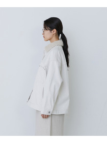 【congés payés】【FAVE】ボアカラーブルゾン 詳細画像 ブラック 6