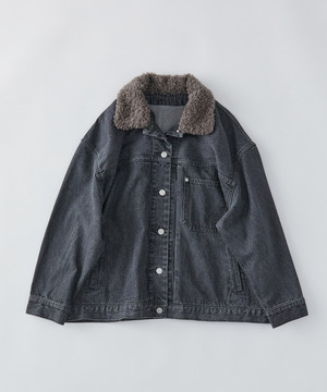 【congés payés】【FAVE】ボアカラーブルゾン 詳細画像 ブラック 1