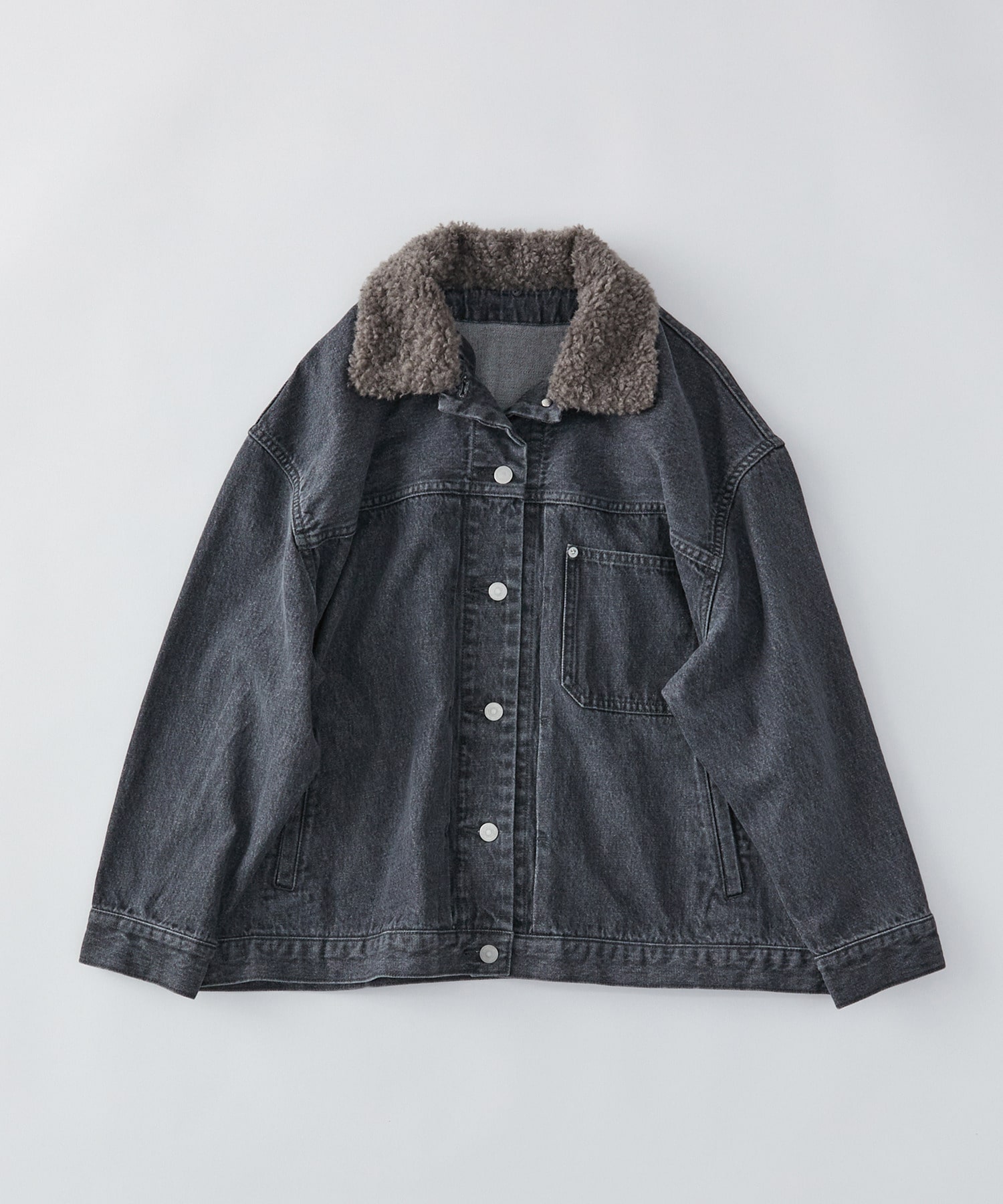 【congés payés】【FAVE】ボアカラーブルゾン 詳細画像 ブラック 1