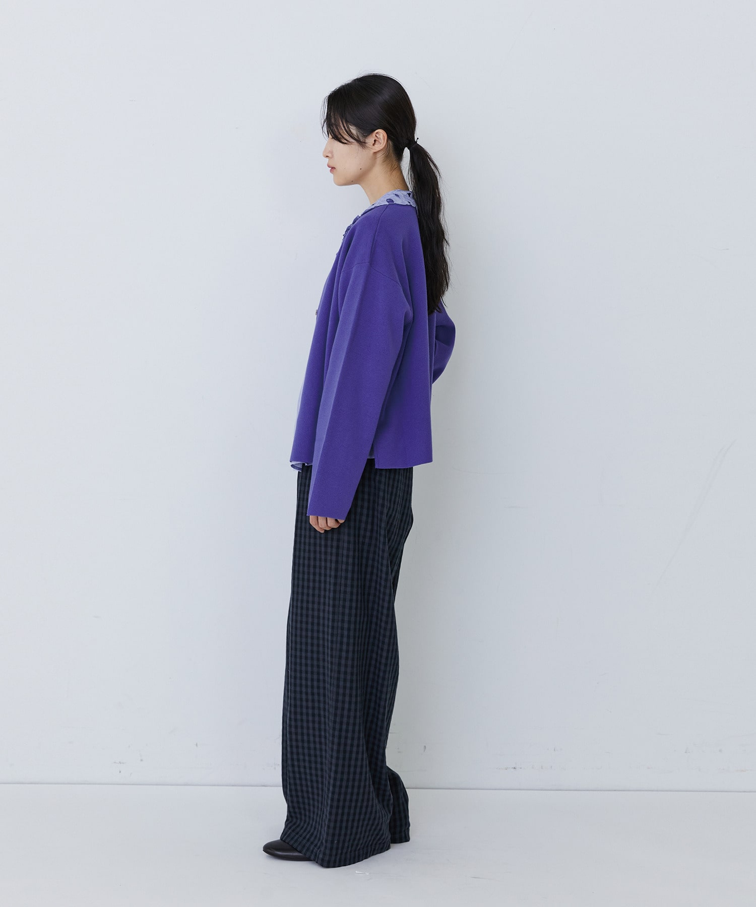 【congés payés】【2way】ミラノリブニットカーディガン 詳細画像 パープル 10