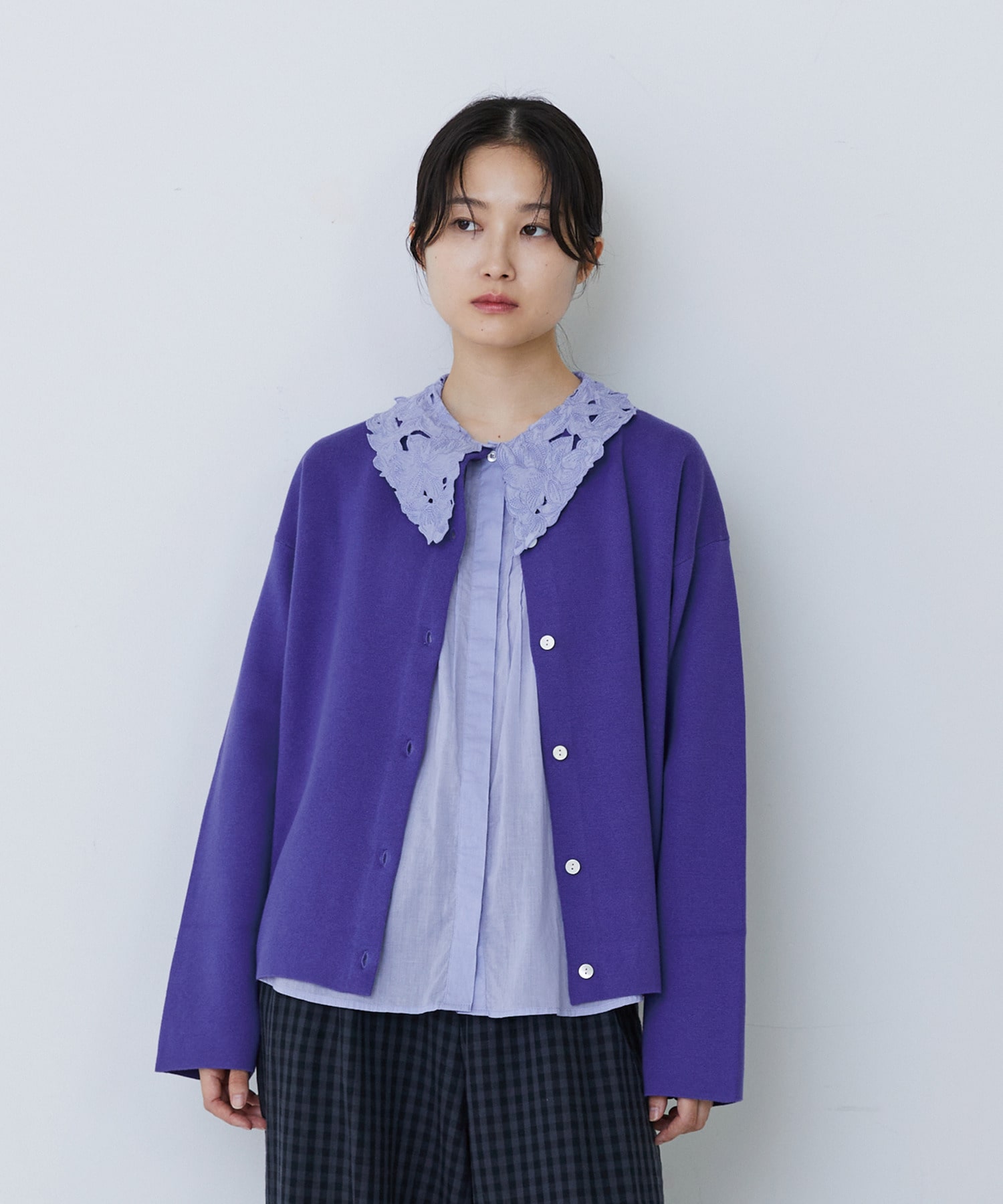 【congés payés】【2way】ミラノリブニットカーディガン 詳細画像 パープル 13