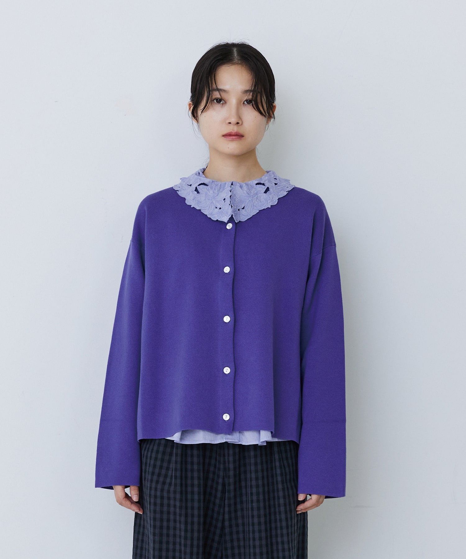 【congés payés】【2way】ミラノリブニットカーディガン 詳細画像 パープル 14