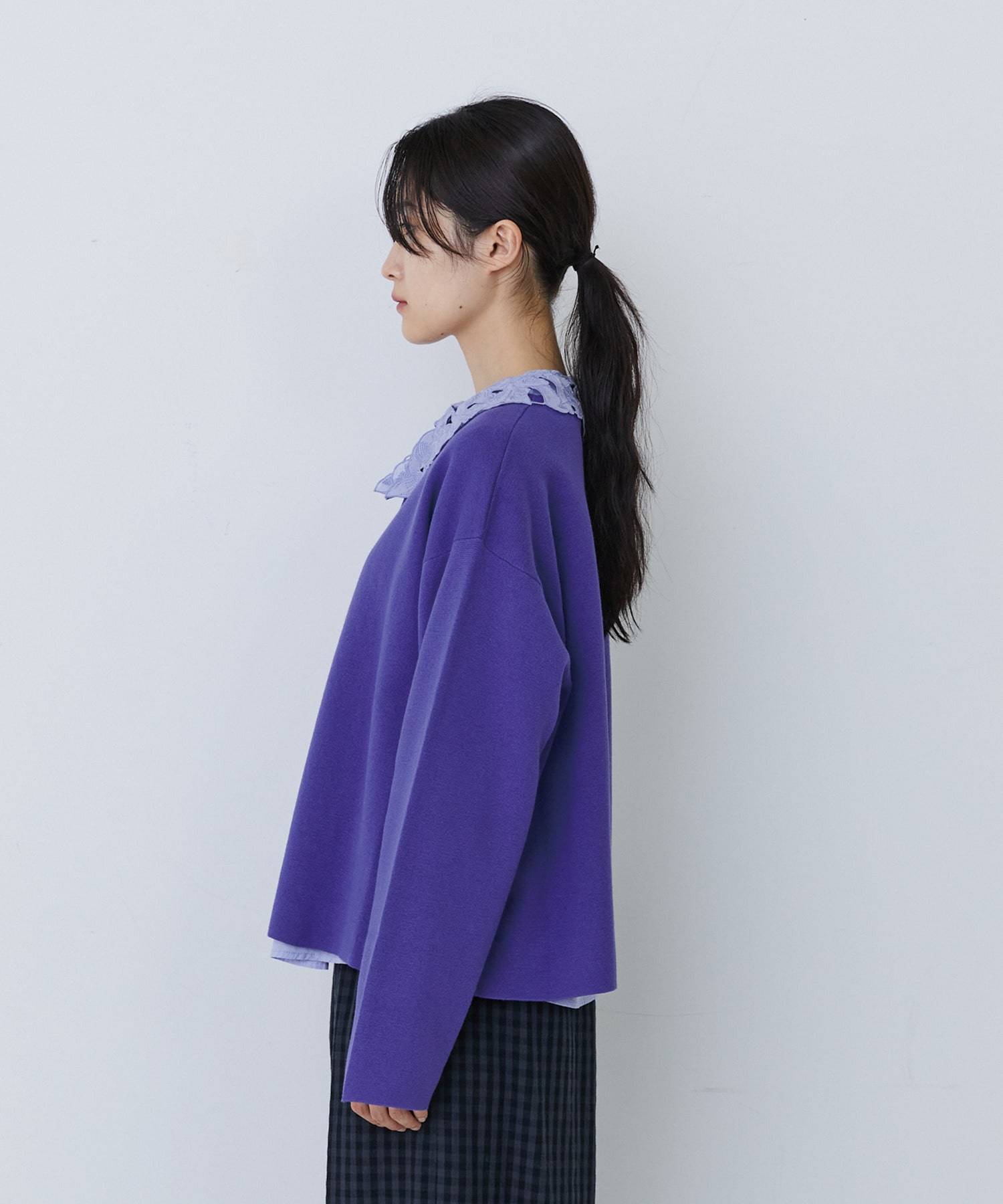 【congés payés】【2way】ミラノリブニットカーディガン 詳細画像 パープル 15