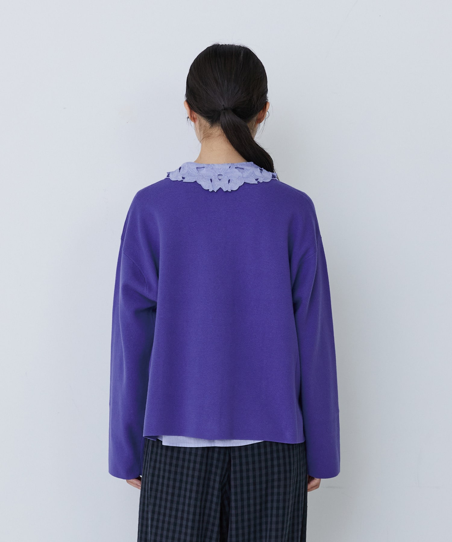 【congés payés】【2way】ミラノリブニットカーディガン 詳細画像 パープル 16