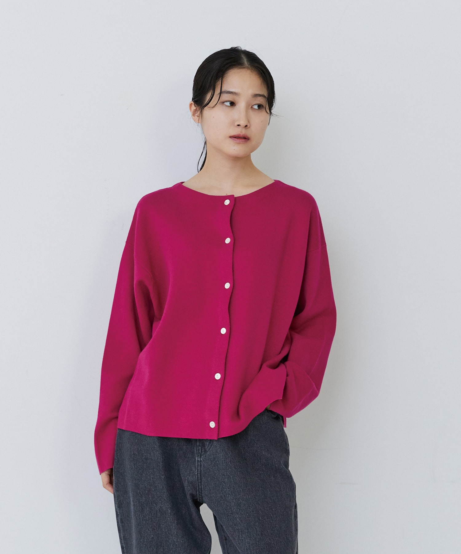 【congés payés】【2way】ミラノリブニットカーディガン 詳細画像 パープル 22