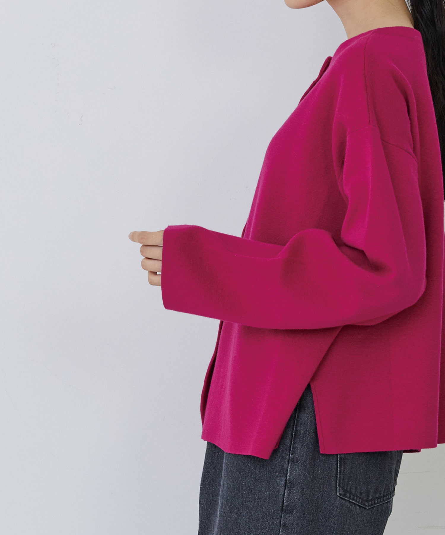 【congés payés】【2way】ミラノリブニットカーディガン 詳細画像 パープル 29