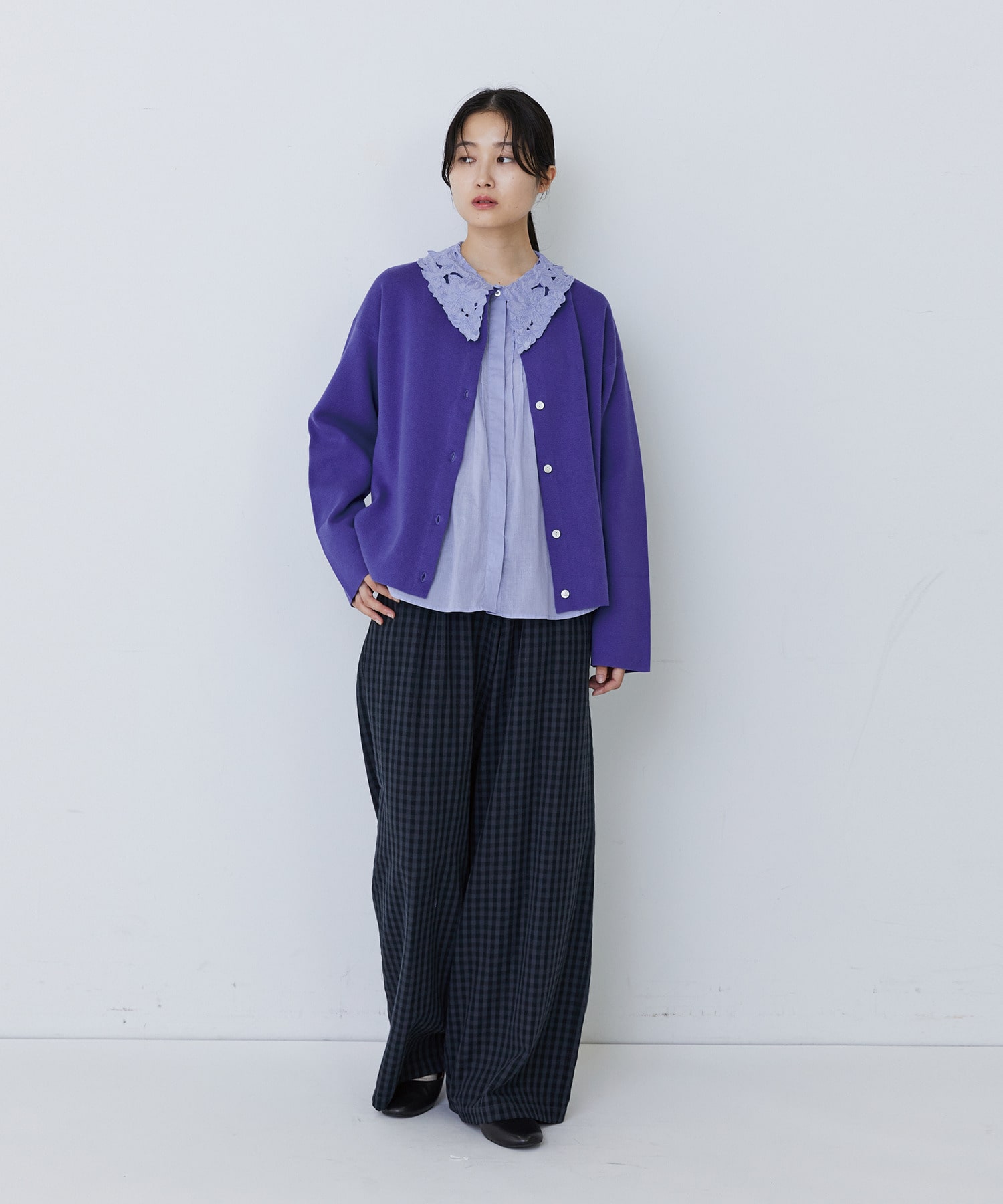 【congés payés】【2way】ミラノリブニットカーディガン 詳細画像 パープル 9