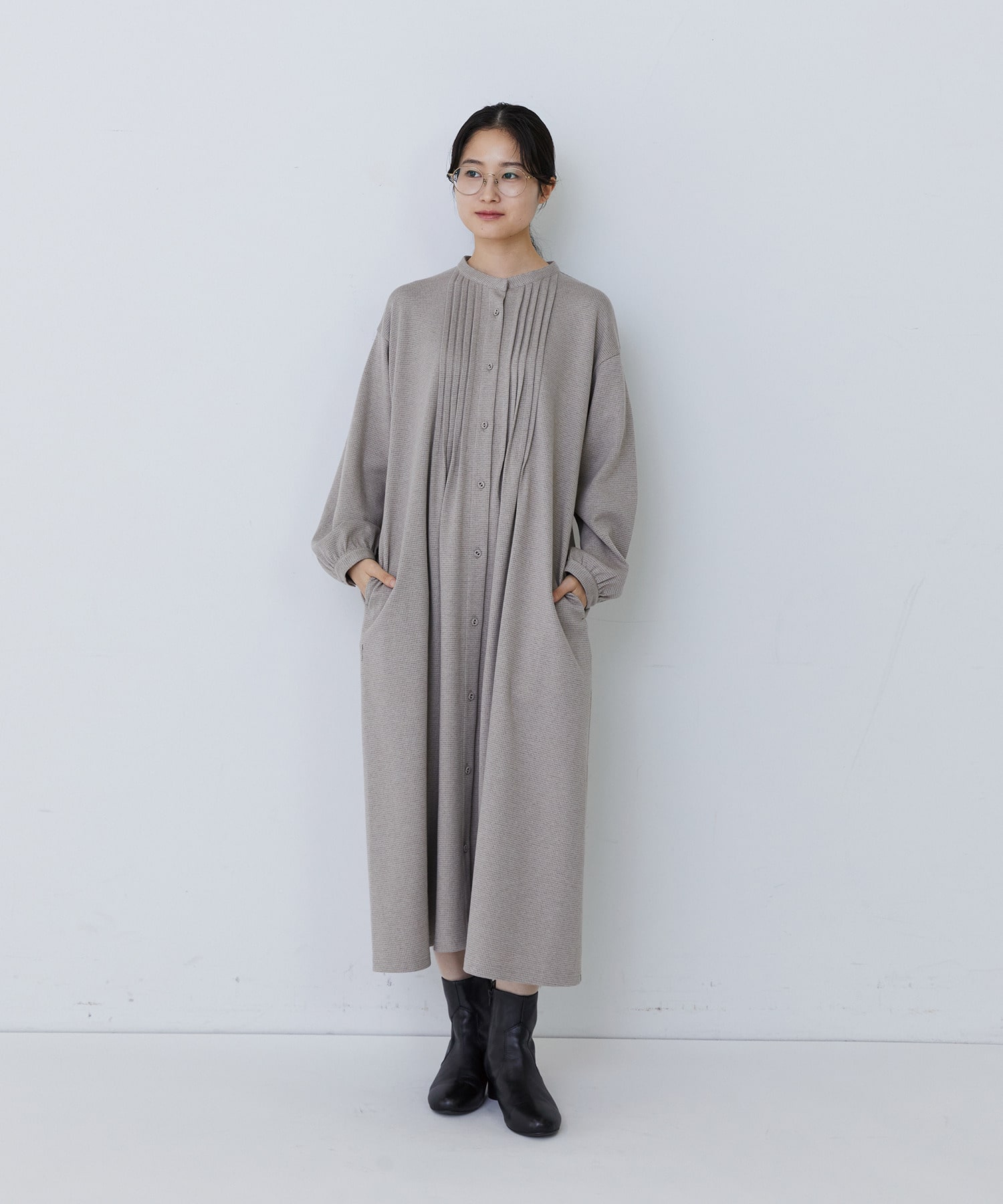 【congés payés】フロントタックカットソーワンピース 詳細画像 グレー系その他 9