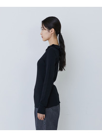 【congés payés】フリルカラーインナーカットソー 詳細画像 ブラック 13