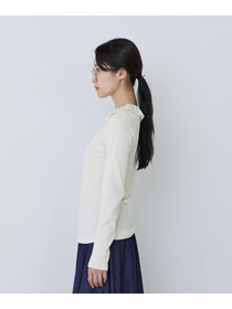 【congés payés】フリルカラーインナーカットソー 詳細画像 ブラック 6