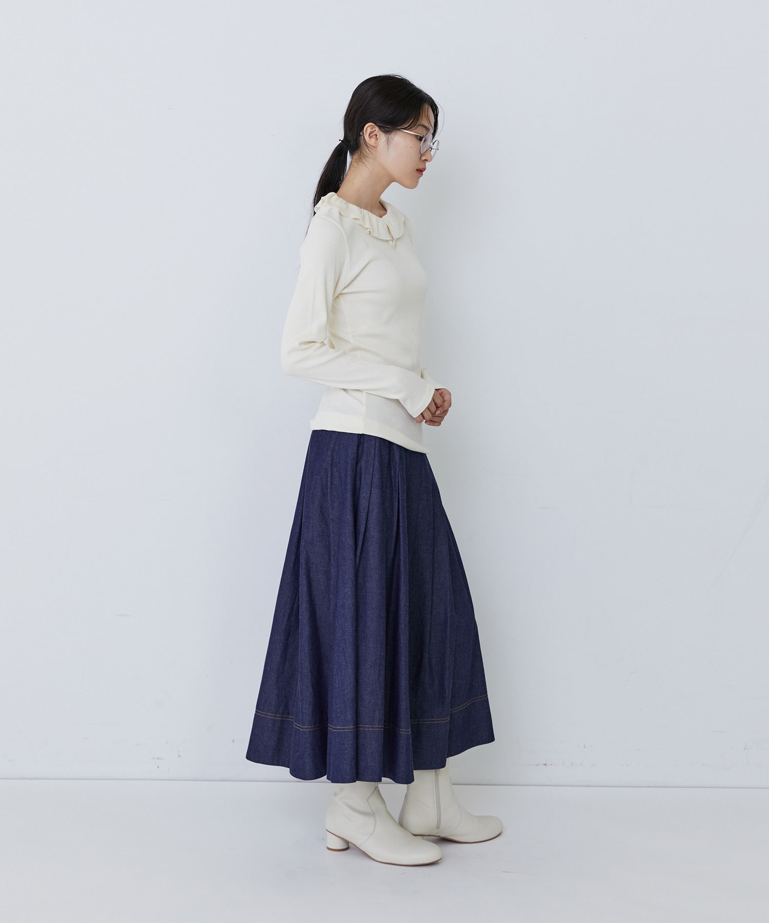 【congés payés】フリルカラーインナーカットソー 詳細画像 ブラック 1