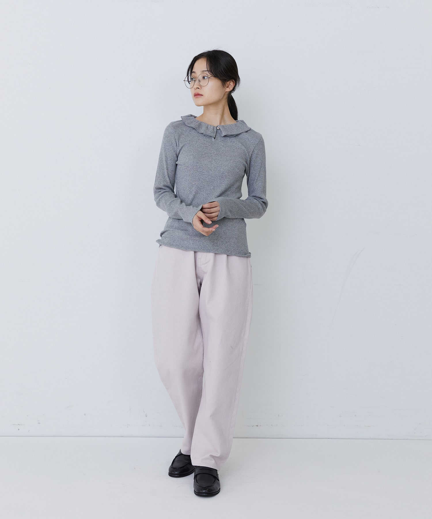 【congés payés】フリルカラーインナーカットソー 詳細画像 ブラック 15