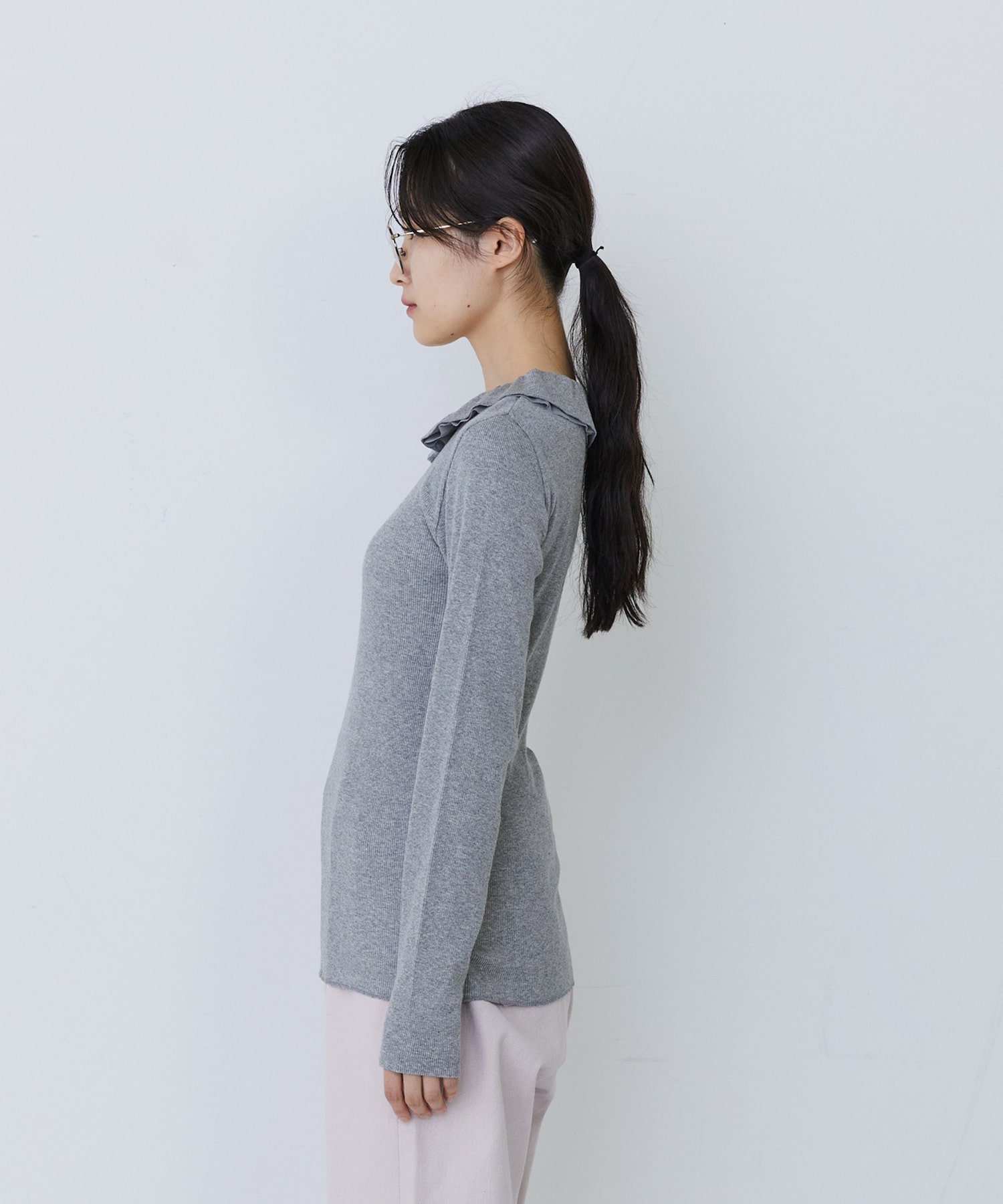 【congés payés】フリルカラーインナーカットソー 詳細画像 ブラック 20