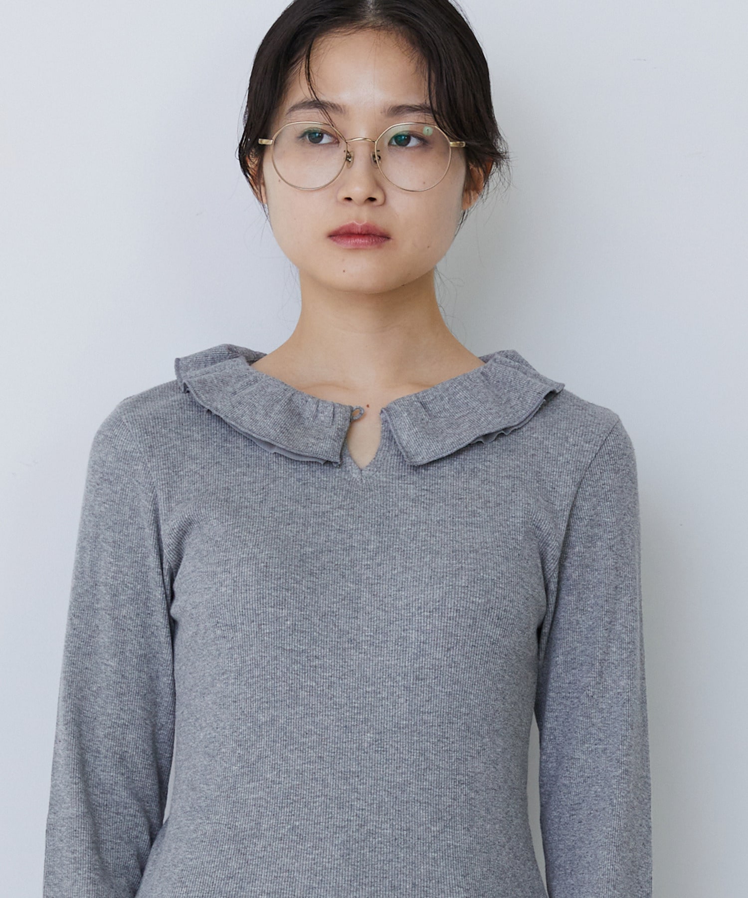 【congés payés】フリルカラーインナーカットソー 詳細画像 ブラック 23